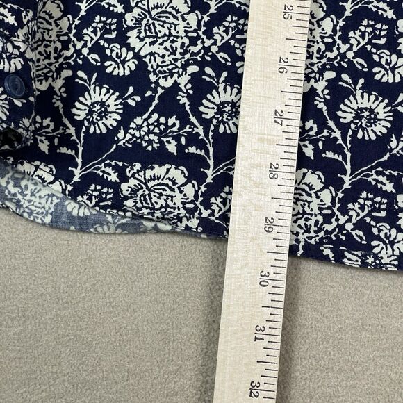 Ed Hardy Shirt Mens Extra Large Blue Floral Print Long Sleeve Button Up Designer - Picture 6 of 12